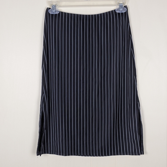 Black and White Pinstripe Skirt by Rave - Picture 1 of 4